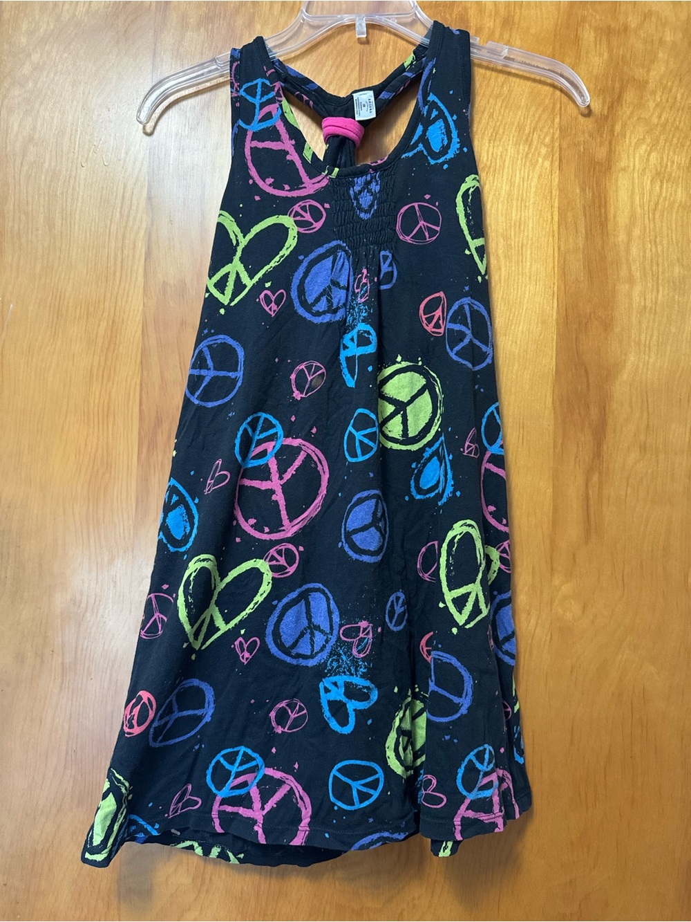 Arizona Jean Company Black Dress with Neon Peace Signs